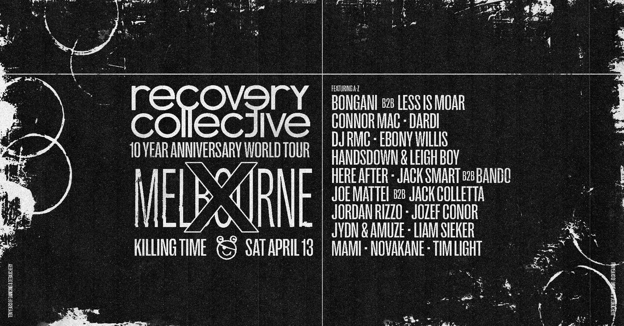 Poster for 10 Years of Recovery Collective | Melbourne
