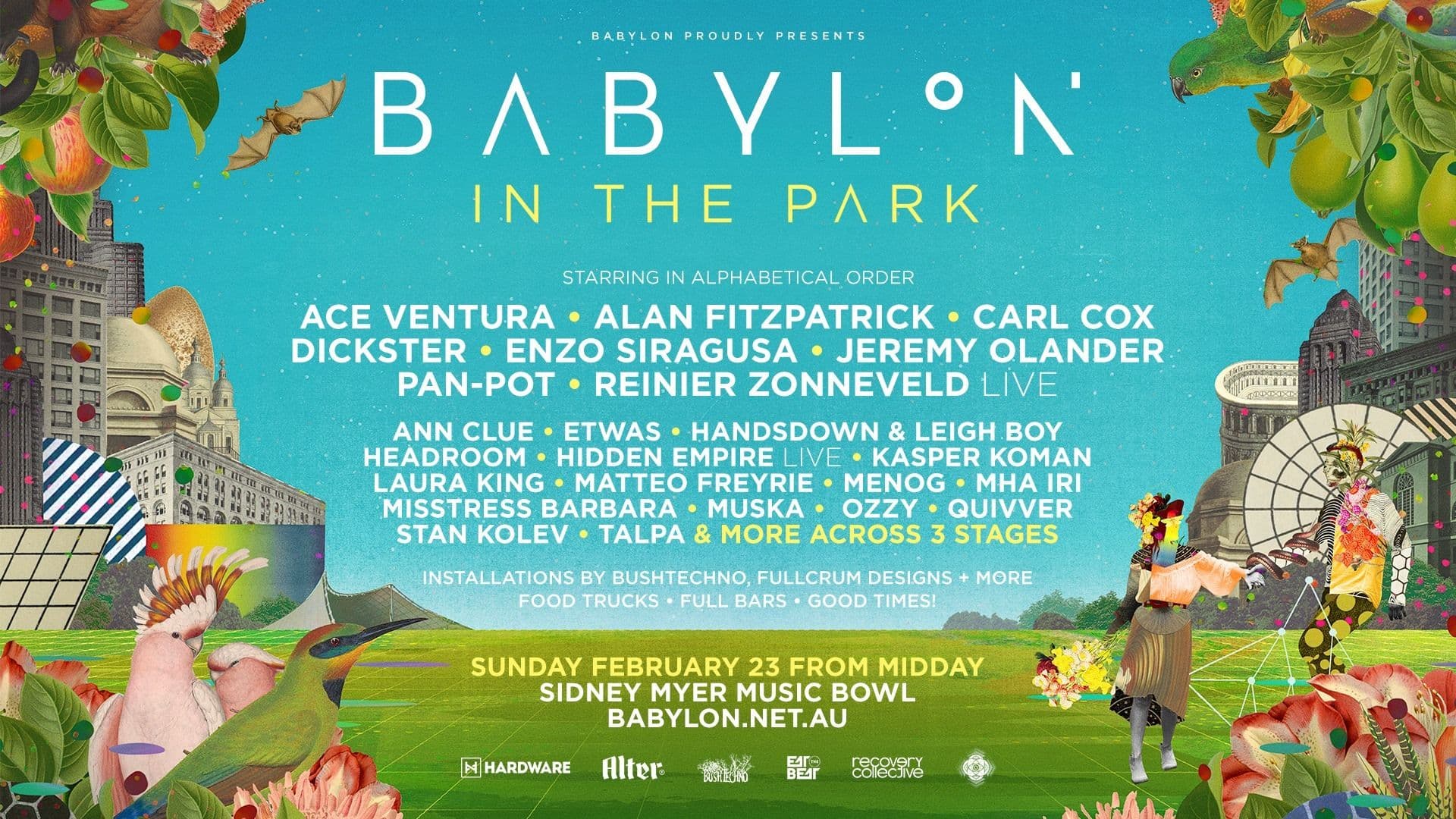 Poster for Recovery Collective at Babylon Festival, 2020