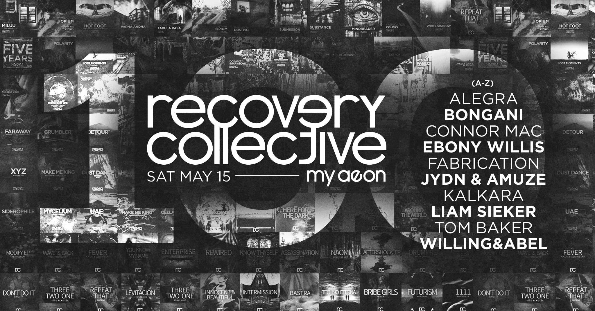 Poster for Recovery Collective — 100th Release Launch Party