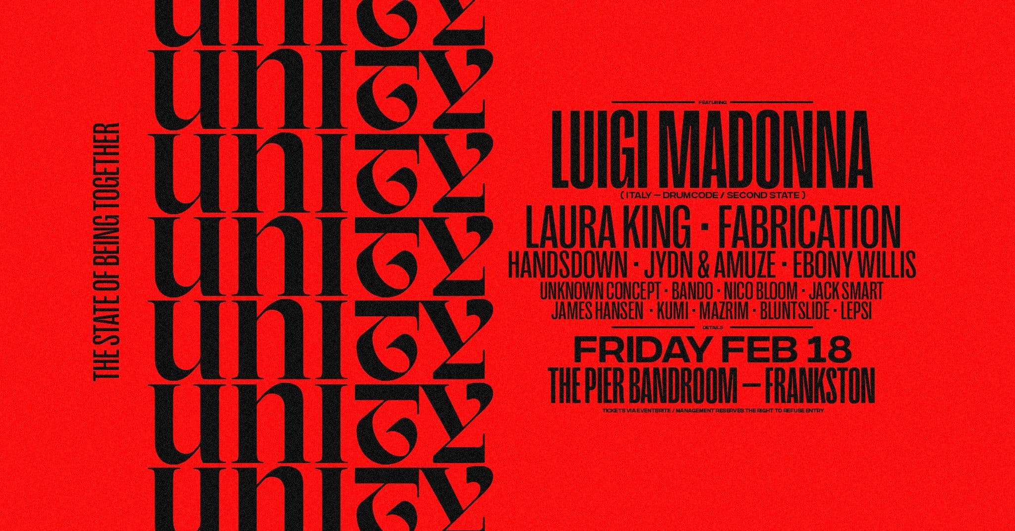 Cover for UNITY 01 ft. Luigi Madonna, Laura King & Fabrication